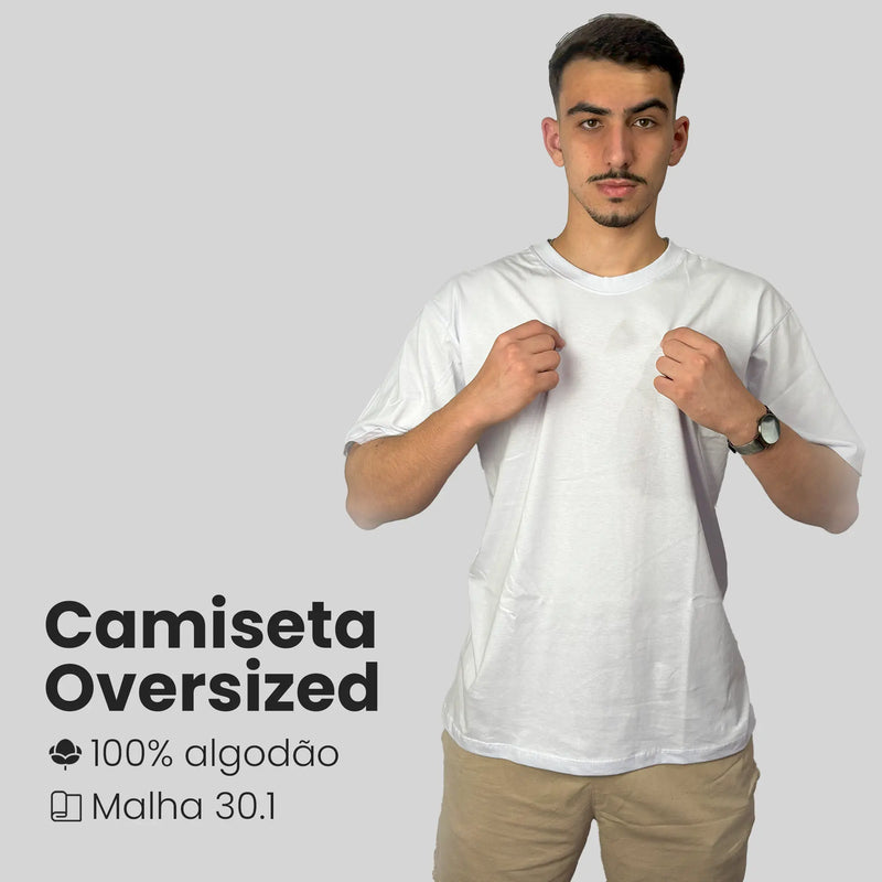 Kit 3 Camisetas Oversized Lisa Masculina 100% Algodão 30.1