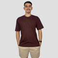 Camiseta Oversized Masculina Marrom Lisa 100% Algodão Vibes 47