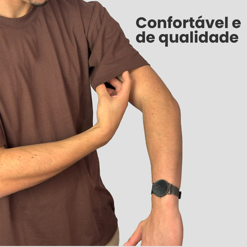 Camiseta Oversized Masculina Marrom Lisa 100% Algodão Vibes 47