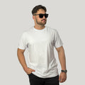 Camiseta Básica Masculina Branca Lisa Vibes47 100% Algodão Malha Penteada
